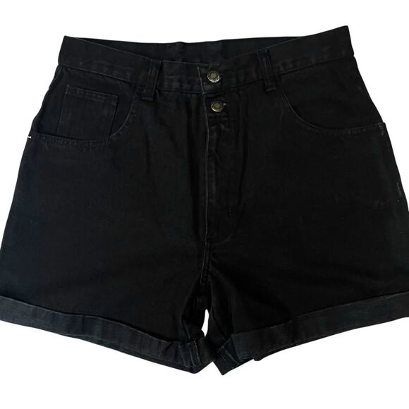 No Boundaries Black High Waist Denim Shorts Size 11/12 Women’s Vintage Look - Picture 1 of 6